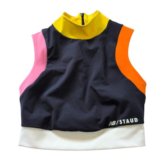New Balance x Staud‎ Longline Sports Bra Size XS Performance Crop Top Colorblock
